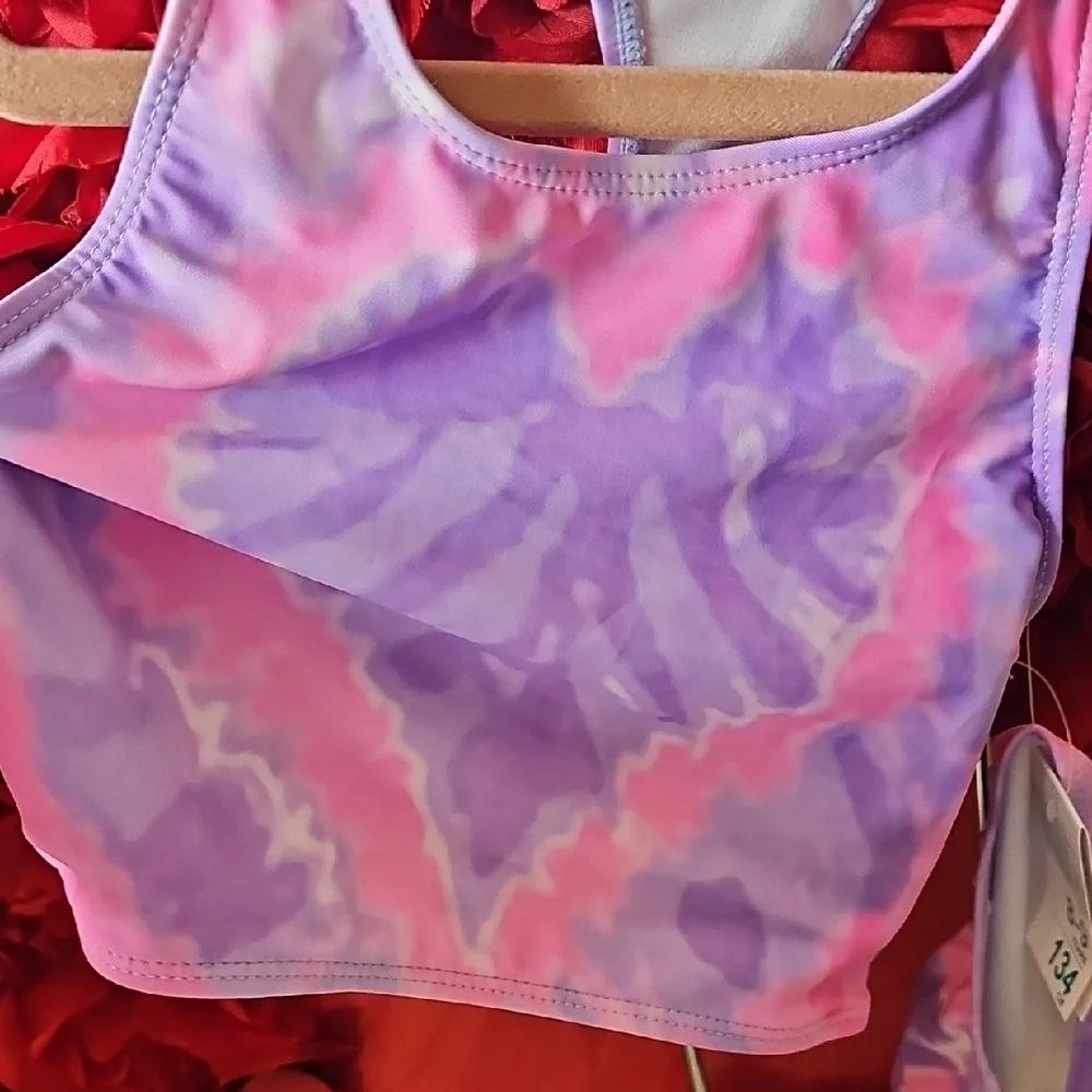 Primark NWT Girls Purple Tie-Dye Tankini Bathing Suit Size 8-9 Years (134cm)
